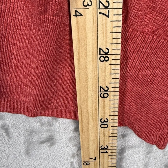 Banana Republic Mens XL V Neck Silk Linen Sweater Coral Orange Longβ Sleeve - Picture 4 of 6